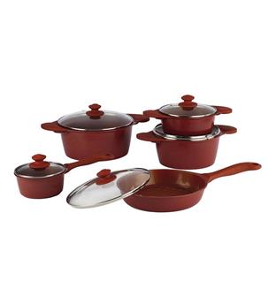 سرویس قابلمه ۱۰ پارچه طرح چدن والنسیا